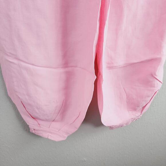 NEW Ronny Kobo Kristin Wide-Leg Linen Blend Pant Petal Pink Balloon Trouser - Picture 8 of 16